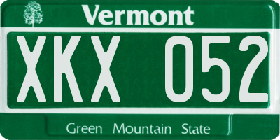 VT license plate XKX052