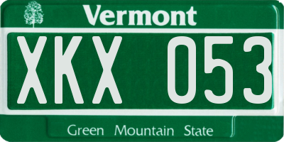 VT license plate XKX053