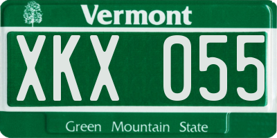 VT license plate XKX055