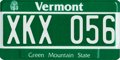 VT license plate XKX056