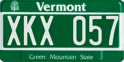 VT license plate XKX057