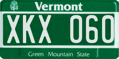 VT license plate XKX060