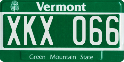 VT license plate XKX066