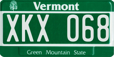 VT license plate XKX068