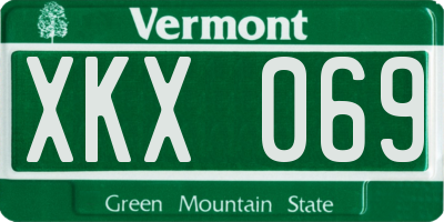 VT license plate XKX069