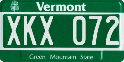VT license plate XKX072