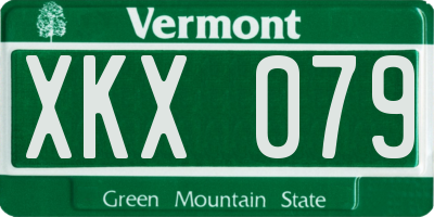 VT license plate XKX079