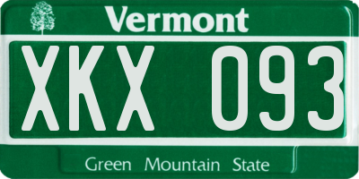 VT license plate XKX093
