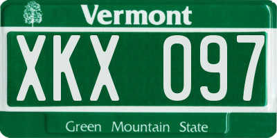 VT license plate XKX097