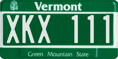 VT license plate XKX111