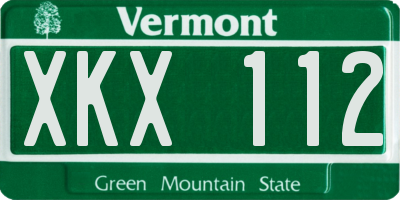 VT license plate XKX112