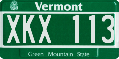 VT license plate XKX113