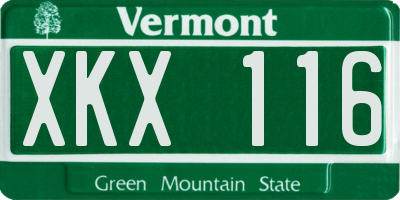 VT license plate XKX116