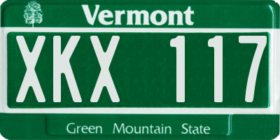 VT license plate XKX117