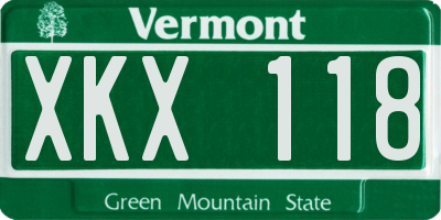 VT license plate XKX118