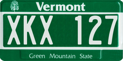 VT license plate XKX127