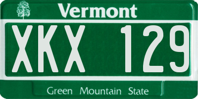 VT license plate XKX129