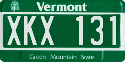 VT license plate XKX131