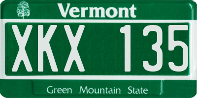 VT license plate XKX135