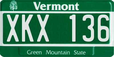 VT license plate XKX136