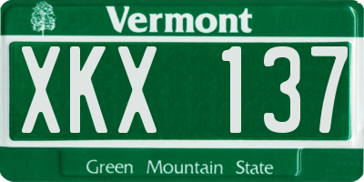 VT license plate XKX137