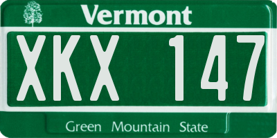 VT license plate XKX147
