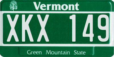 VT license plate XKX149