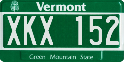 VT license plate XKX152