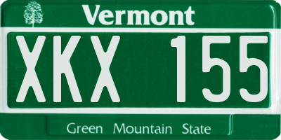 VT license plate XKX155
