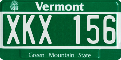 VT license plate XKX156