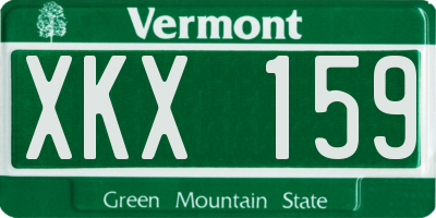 VT license plate XKX159