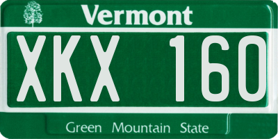 VT license plate XKX160