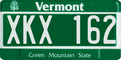 VT license plate XKX162