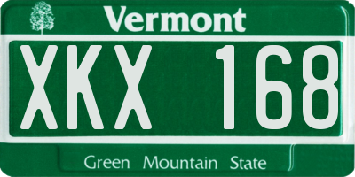 VT license plate XKX168