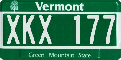 VT license plate XKX177