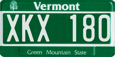 VT license plate XKX180