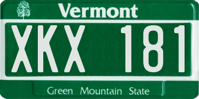 VT license plate XKX181