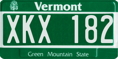 VT license plate XKX182