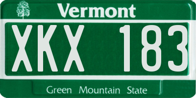 VT license plate XKX183
