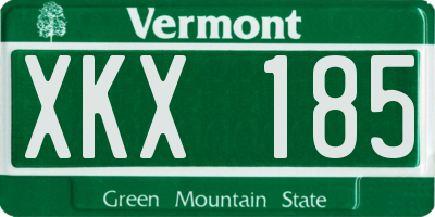 VT license plate XKX185
