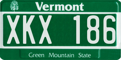 VT license plate XKX186