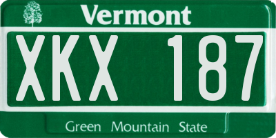 VT license plate XKX187