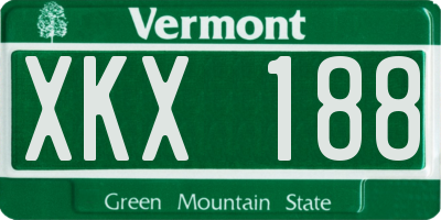 VT license plate XKX188