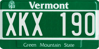 VT license plate XKX190