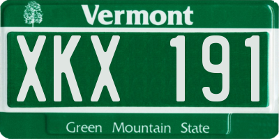 VT license plate XKX191