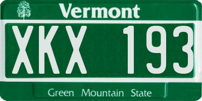 VT license plate XKX193