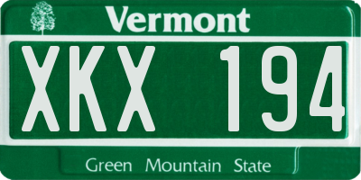 VT license plate XKX194