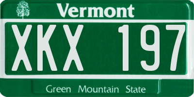 VT license plate XKX197