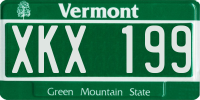 VT license plate XKX199