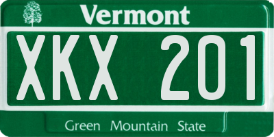 VT license plate XKX201